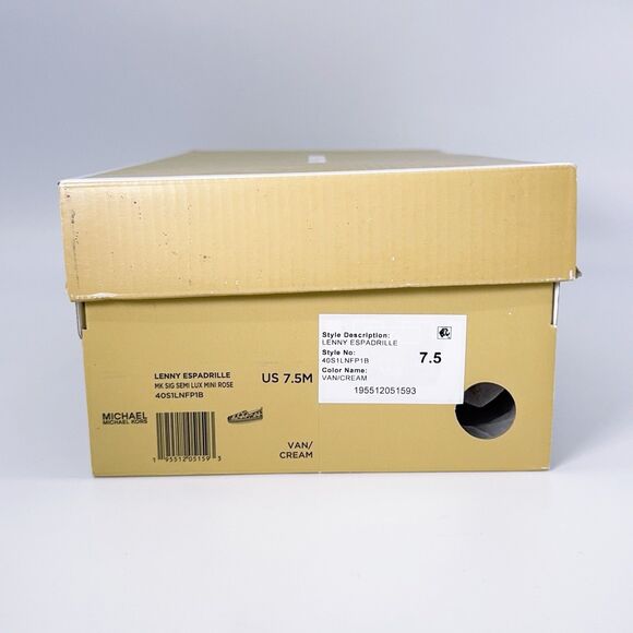 Michael Kors Lenny Espadrille Signature Logo Lux Mini Rose Slip-On Loafer Shoes - Picture 12 of 13